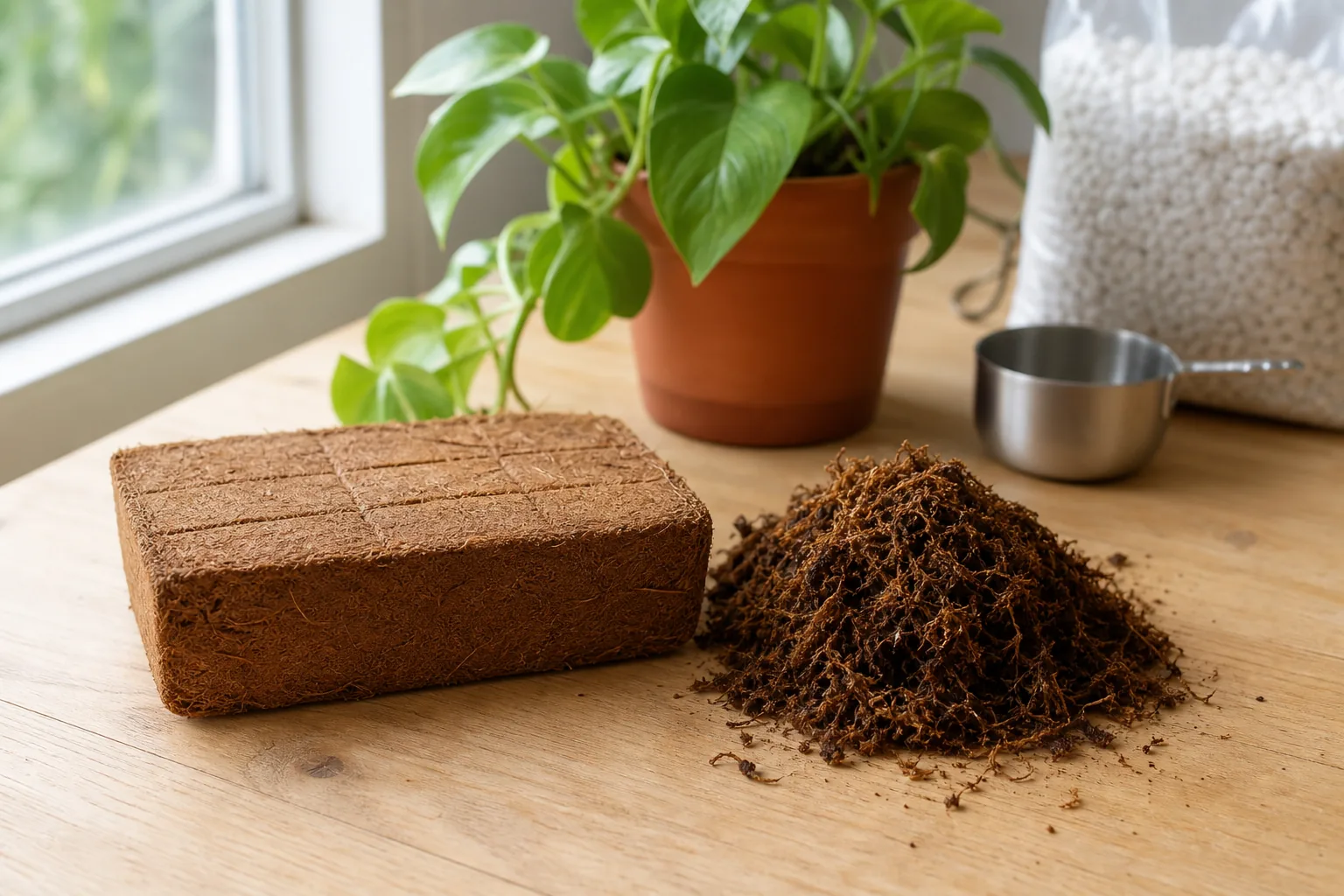 Photo for guide: Coco coir vs peat moss for houseplants: how to choose the right base