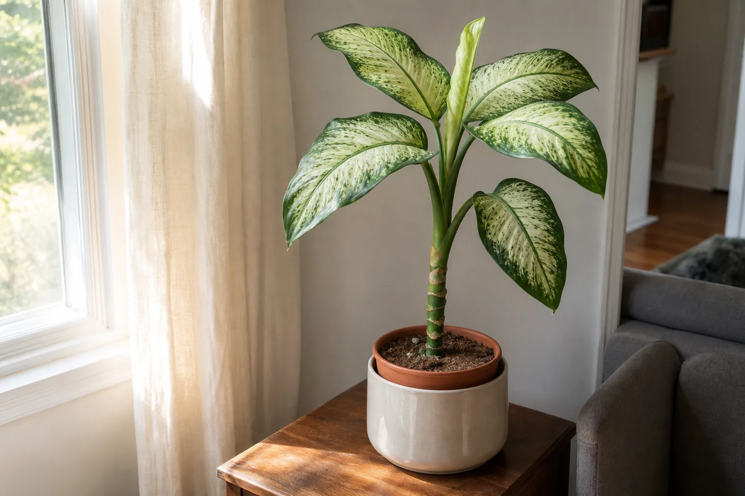 Photo for guide: A practical guide to keeping a dieffenbachia (dumb cane) healthy indoors