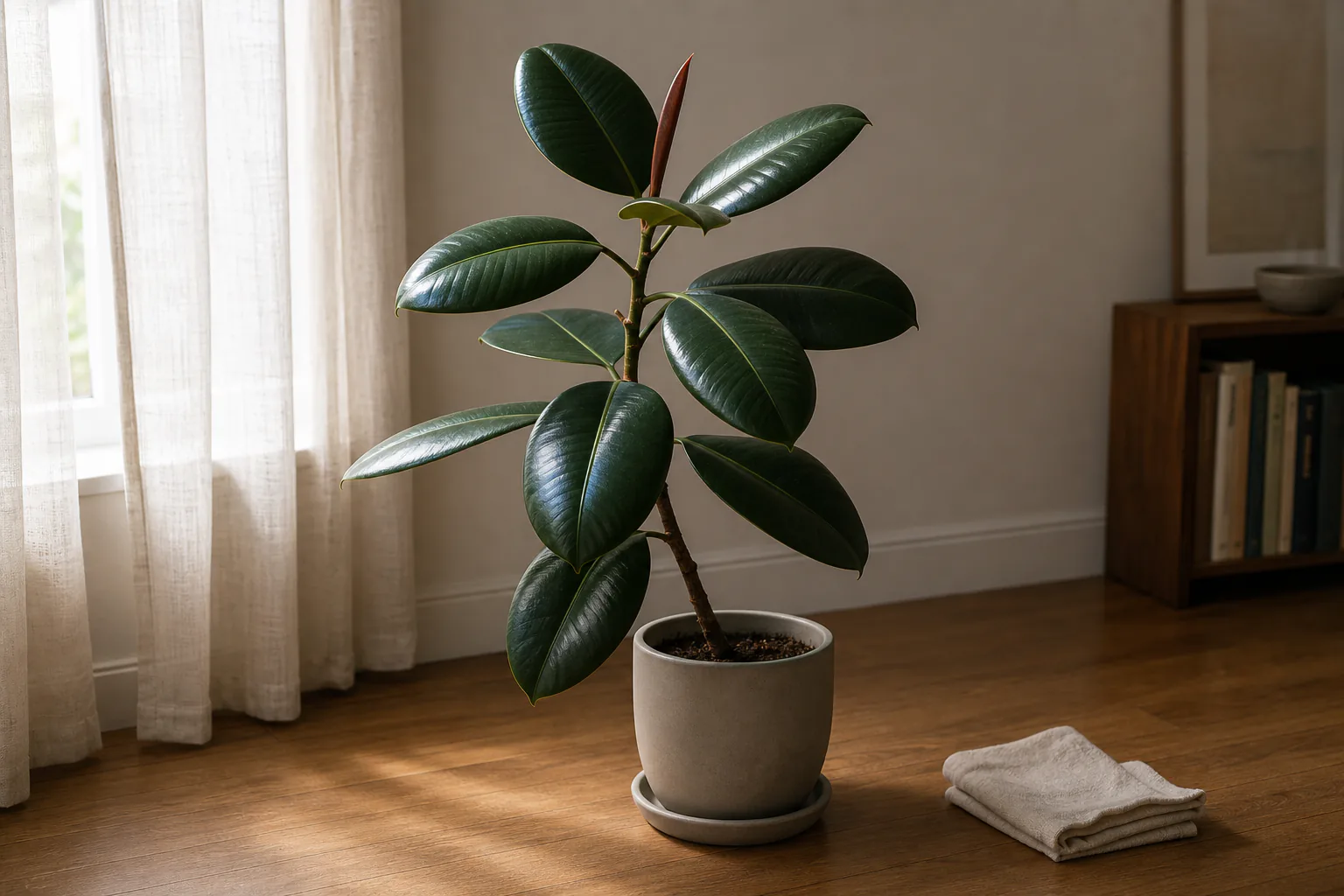 Photo for guide: Rubber plant care: an observation-first guide for indoor Ficus elastica