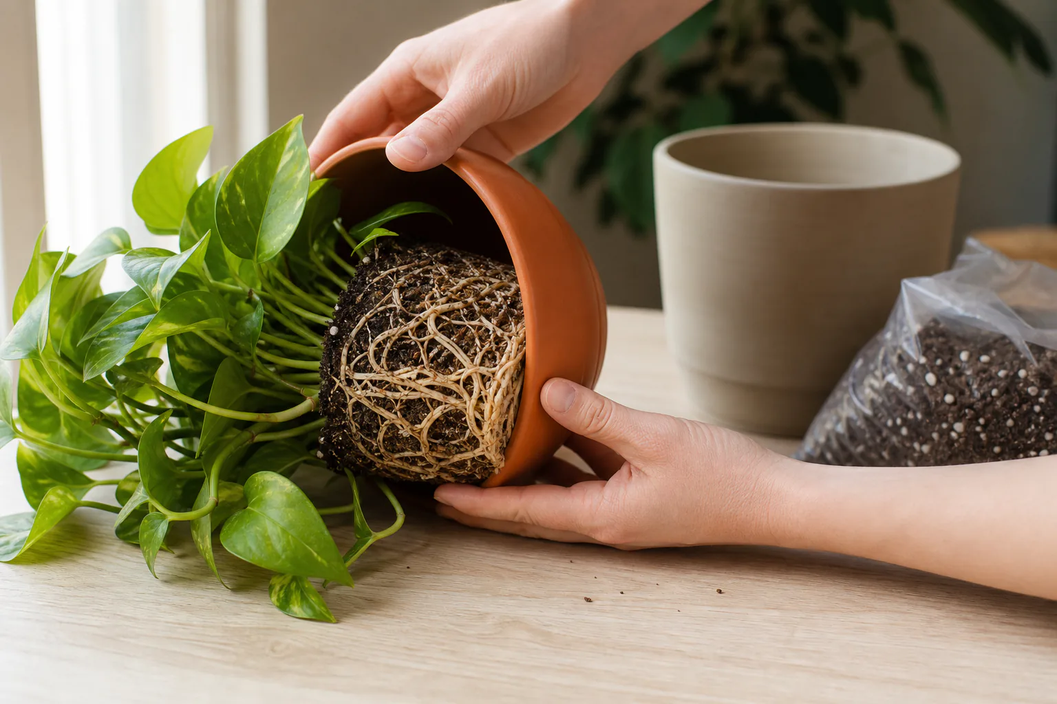 Photo for guide: When does a houseplant actually need a new pot?