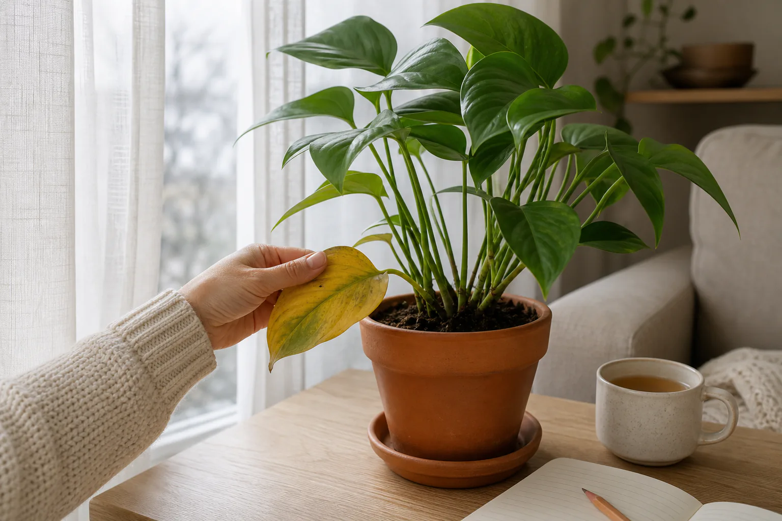 Photo for guide: Why are my houseplant leaves turning yellow? A calm, observation-first checklist